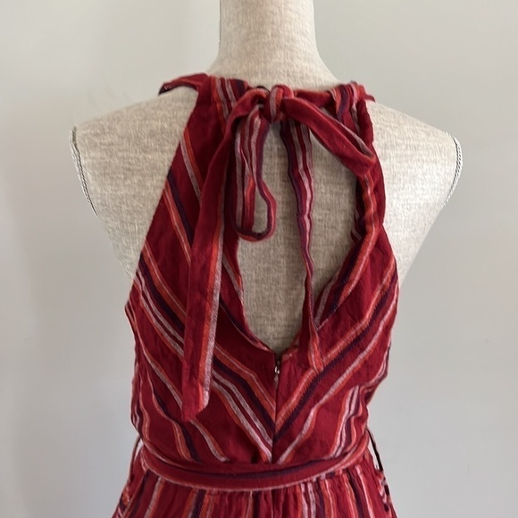 Indigo Rein size Med jumpsuit halter top w\ criss cross in front and waist belt. - Picture 8 of 11